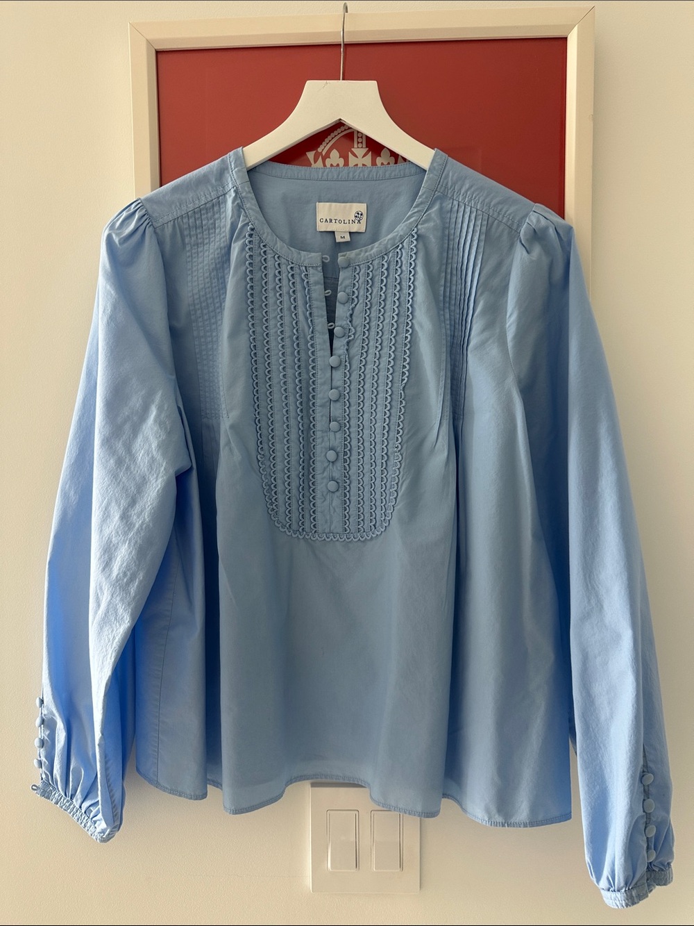 Cartolina Light Blue Bib Blouse - Medium